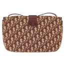 Christian Dior Trotter Canvas Shoulder Bag Red Gold Auth 151058-3