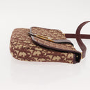 Christian Dior Trotter Canvas Shoulder Bag Red Gold Auth 151058-4