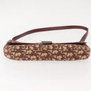 Christian Dior Trotter Canvas Shoulder Bag Red Gold Auth 151058-9