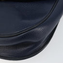 Christian Dior Schoudertas Leer Marineblauw Goud Auth 151060-14