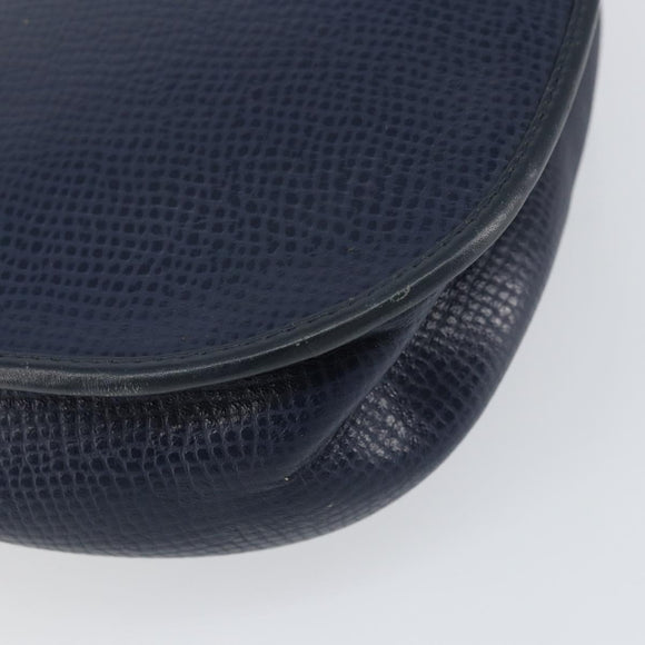 Christian Dior Shoulder Bag Leather Navy Gold Auth 151060