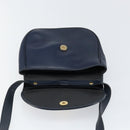 Christian Dior Schoudertas Leer Marineblauw Goud Auth 151060-9