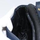 Christian Dior Schoudertas Leer Marineblauw Goud Auth 151060-22