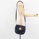 Christian Dior Schoudertas Leer Marineblauw Goud Auth 151060-24