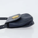 Christian Dior Shoulder Bag Leather Navy Gold Auth 151060-4