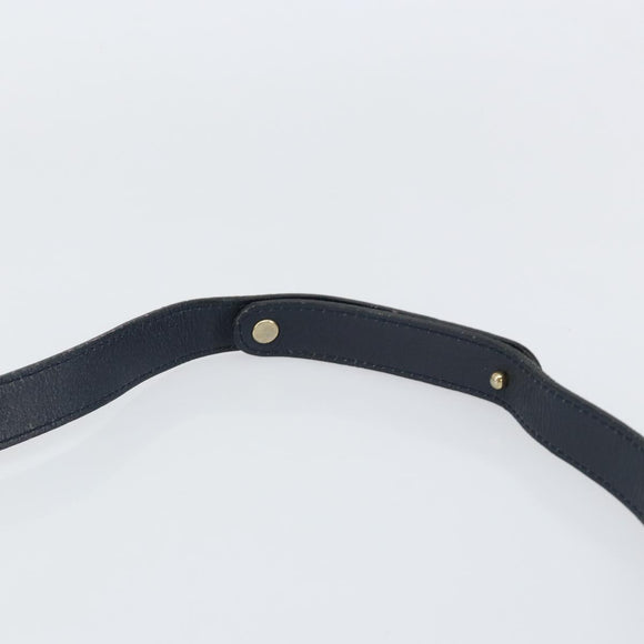 Christian Dior Shoulder Bag Leather Navy Gold Auth 151060