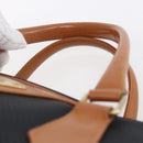 SAINT LAURENT Boston Bag PVC Black Gold Auth 151062-8