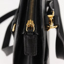 CELINE Hand Bag Leather 2way Black Gold Auth 151063-10