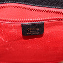 CELINE Hand Bag Leather 2way Black Gold Auth 151063-20