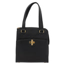 CELINE Hand Bag Leather 2way Black Gold Auth 151063-13