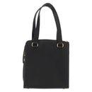 CELINE Hand Bag Leather 2way Black Gold Auth 151063-2