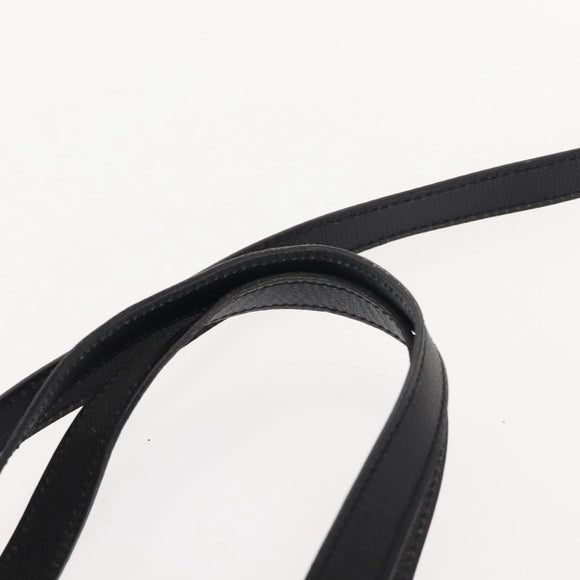 CELINE Hand Bag Leather 2way Black Gold Auth 151063