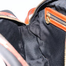 FENDI Pecan Canvas Shoulder Bag PVC Black Brown gold Auth 151064-22