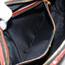 FENDI Pecan Canvas Shoulder Bag PVC Black Brown gold Auth 151064-24