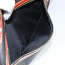 FENDI Pecan Canvas Shoulder Bag PVC Black Brown gold Auth 151064-25