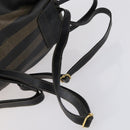 FENDI Pecan Canvas Backpack PVC Brown Black gold Auth 151065-8