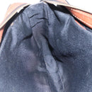 FENDI Pecan Canvas Hand Bag PVC Black Brown gold Auth 151066-21