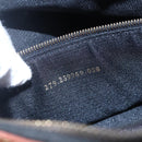 FENDI Pecan Canvas Hand Bag PVC Black Brown gold Auth 151066-12