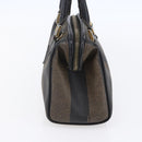FENDI Pecan Canvas mini Boston Bag PVC Brown Gold black Auth 151067-5