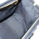 FENDI Pecan Canvas Boston Bag PVC Black Brown gold Auth 151068-19