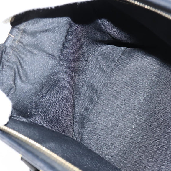 FENDI Pecan Canvas Boston Bag PVC Black Brown gold Auth 151068