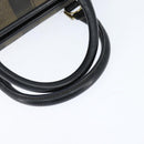 FENDI Pecan Canvas Boston Bag PVC Black Brown gold Auth 151068-7
