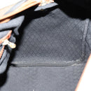 FENDI Pecan Canvas Boston Bag PVC Black Brown gold Auth 151069-19