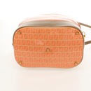 FENDI Zucchino Canvas Boston Bag PVC 2way Orange Gold Auth 151071-5