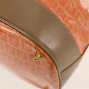 FENDI Zucchino Canvas Boston Bag PVC 2way Orange Gold Auth 151071-18