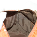 FENDI Zucchino Canvas Boston Bag PVC 2way Orange Gold Auth 151071-22