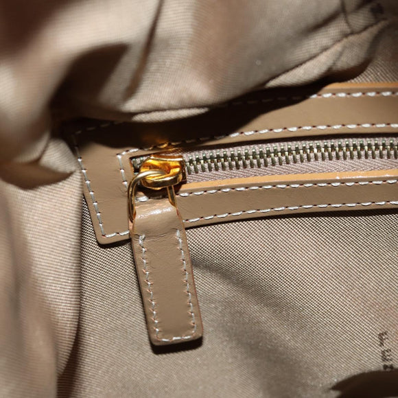 FENDI Zucchino Canvas Boston Bag PVC 2way Orange Gold Auth 151071