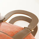 FENDI Zucchino Canvas Boston Bag PVC 2way Orange Gold Auth 151071-14