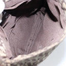 FENDI Zucchino Canvas Mamma Baguette Shoulder Bag Brown Silver Auth 151072-11