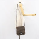 FENDI Zucchino Canvas Mamma Baguette Shoulder Bag Brown Silver Auth 151072-22