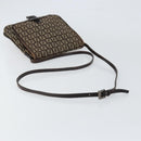 FENDI Zucchino Canvas Mamma Baguette Shoulder Bag Brown Silver Auth 151072-7