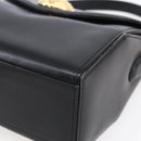 GIVENCHY Hand Bag Leather Black Gold Auth 151079-9