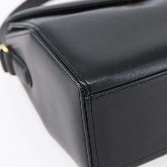 GIVENCHY Handtas Leer Zwart Goud Authentiek 151079