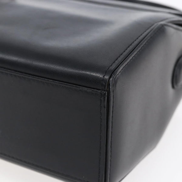 GIVENCHY Hand Bag Leather Black Gold Auth 151079