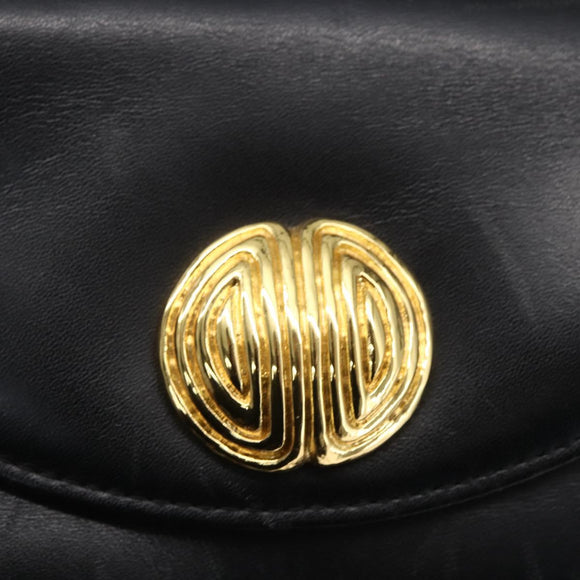 GIVENCHY Handtas Leer Zwart Goud Authentiek 151079