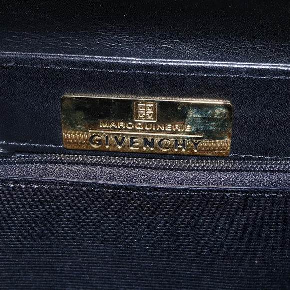 GIVENCHY Handtas Leer Zwart Goud Authentiek 151079