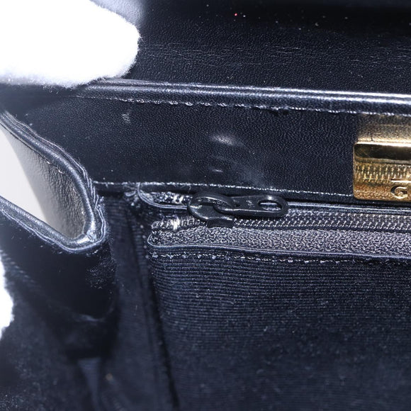 GIVENCHY Handtas Leer Zwart Goud Authentiek 151079