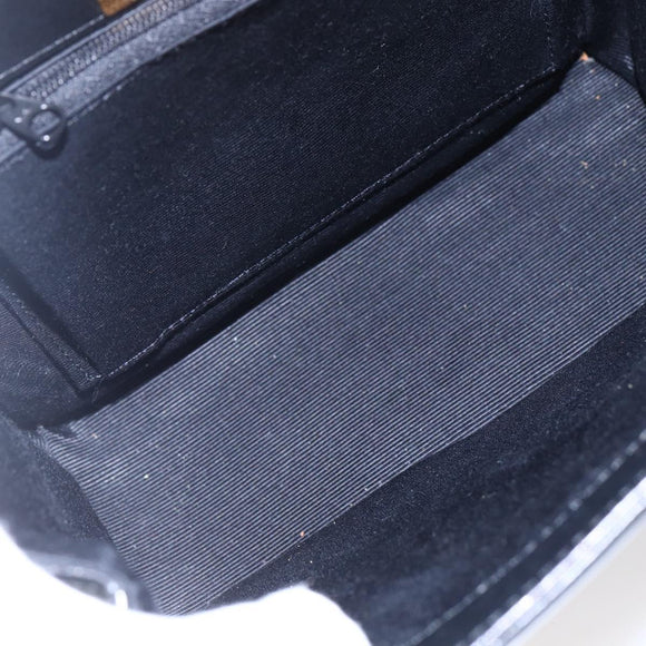 GIVENCHY Hand Bag Leather Black Gold Auth 151079