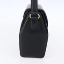 GIVENCHY Hand Bag Leather Black Gold Auth 151079-3