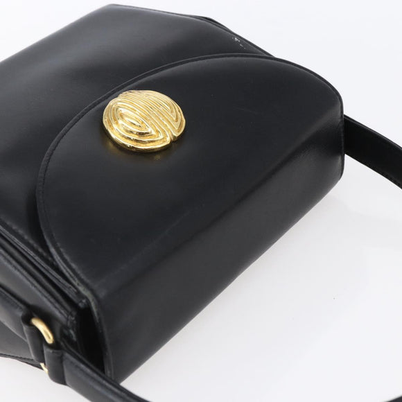 GIVENCHY Handtas Leer Zwart Goud Authentiek 151079