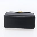 GIVENCHY Hand Bag Leather Black Gold Auth 151079-5