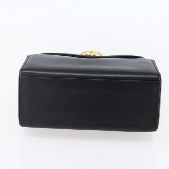 GIVENCHY Handtas Leer Zwart Goud Authentiek 151079