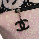 CHANEL High Summer Tote Bag Canvas Pink Silver CC Auth 151080-14