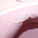 CHANEL High Summer Tote Bag Canvas Pink Silver CC Auth 151080-15