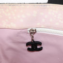 CHANEL High Summer Tote Bag Canvas Pink Silver CC Auth 151080-19