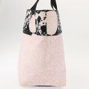 CHANEL High Summer Tote Bag Canvas Pink Silver CC Auth 151080-4